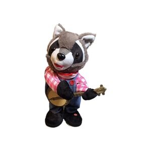 Gemmy Animated Racoon Plush Plays Banjo and Dances, SEE VIDEO